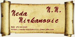 Neda Mirkanović vizit kartica